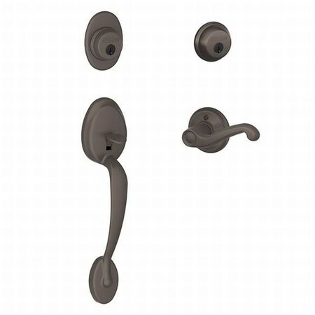 Schlage RH Plymouth Flair Lever DBL CYL Handle Tri F62PLY613FLARH